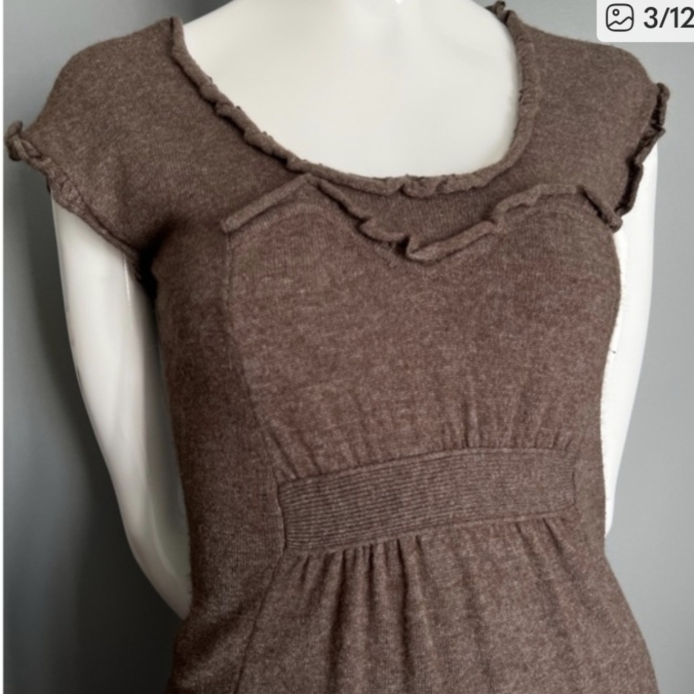 Anthropologie Knitted Knotted Cashmere Angora Dress Medium *X - Picture 4 of 8